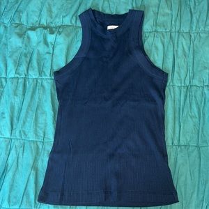 Wesley Rivington Ribbed Tank Navy Blue Size Large NWOT